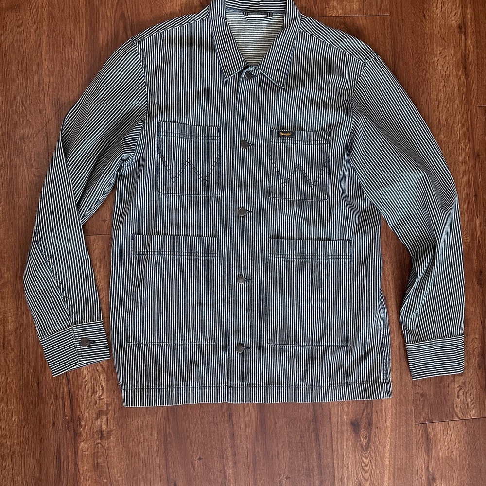 Black and White Lightweight Shirt Jacket with Button Front